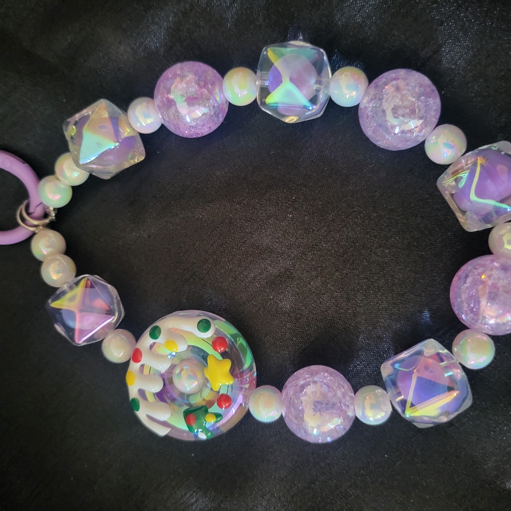 Purple Beaded Key Holder